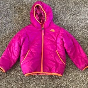 North Face reversible pink jacket 4T